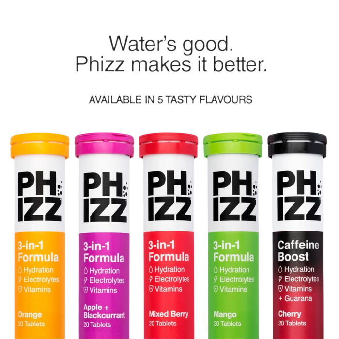 The Ultimate 3-in-1 Hydration Solution: Phizz's Effervescent Tablets for Peak Performance 💧