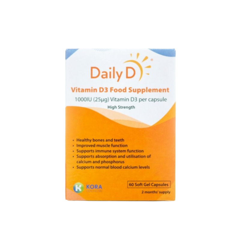 DailyD 1000iu Vitamin D3 60 Capsules