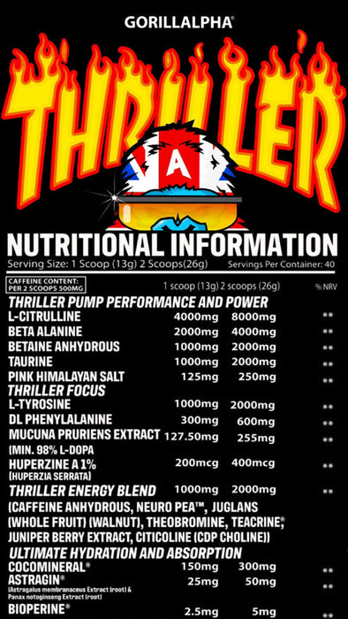 Gorillalpha Thriller Juice 520g - Pre Workout at MySupplementShop by Gorillalpha