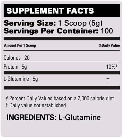 EHP Labs Glutamine 500g Unflavoured 100 Servings