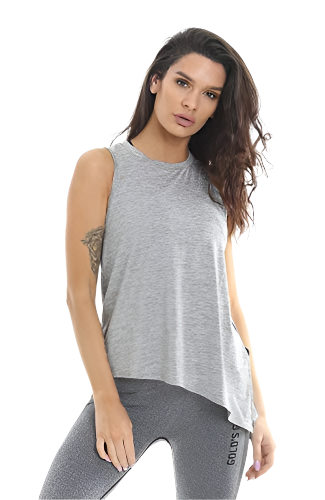 Golds Gym Ladies Angled Vest Grey marl