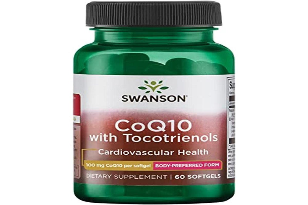 Swanson CoQ10, 100 mg (with 10mg Tocotrienols) - 60 softgels | High-Quality Health and Wellbeing | MySupplementShop.co.uk