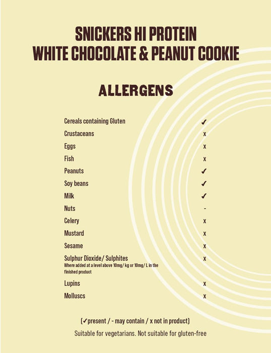 Snickers Protein Cookie 12x60g White Chocolate