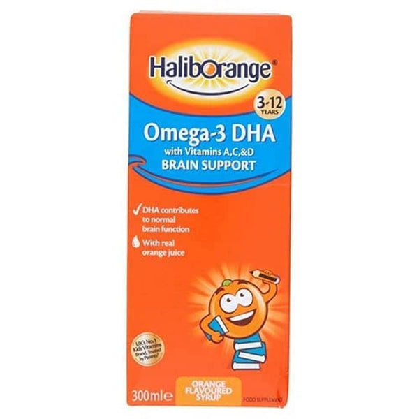 Haliborange Omega 3 DHA Brain Support Orange Flavoured Syrup 3-12 Years