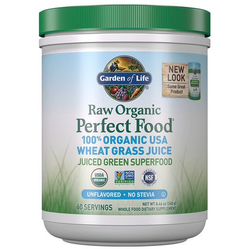 Garden of Life Raw Organic Perfect Food 100% Organic USA Wheat Grass Juice - 240g - Health and Wellbeing at MySupplementShop by Garden of Life