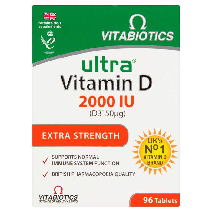 Vitabiotics Ultra Vitamin D 2000 IU 96 Tablets - Bone Care at MySupplementShop by Vitabiotics