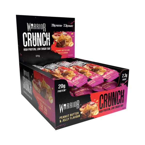 Warrior Crunch Bars 12x64g Peanut Butter Jelly - Protein Bars at MySupplementShop by Warrior