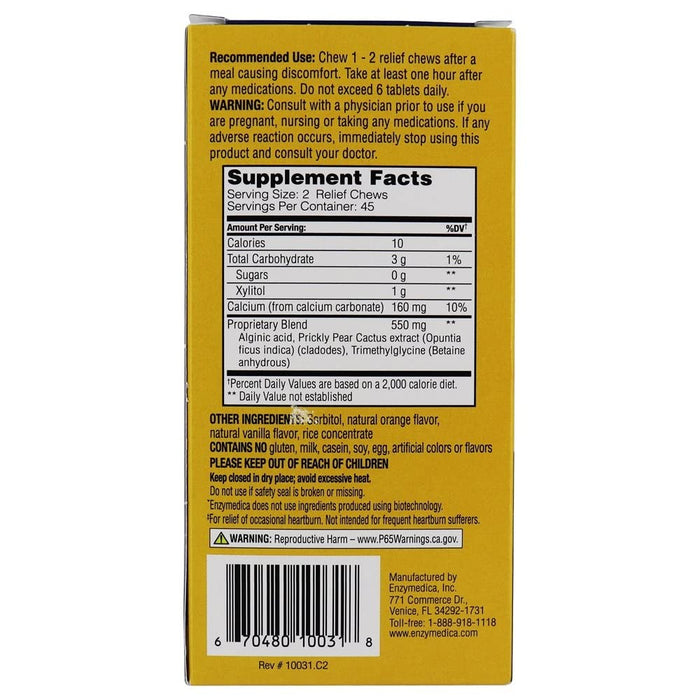 Enzymedica Heartburn Relief, Vanilla-Orange - 108 chewables - Nutritional Supplement at MySupplementShop by Enzymedica