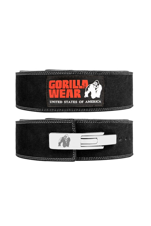 Gorilla Wear 4 Inch Leather Lever Belt Black