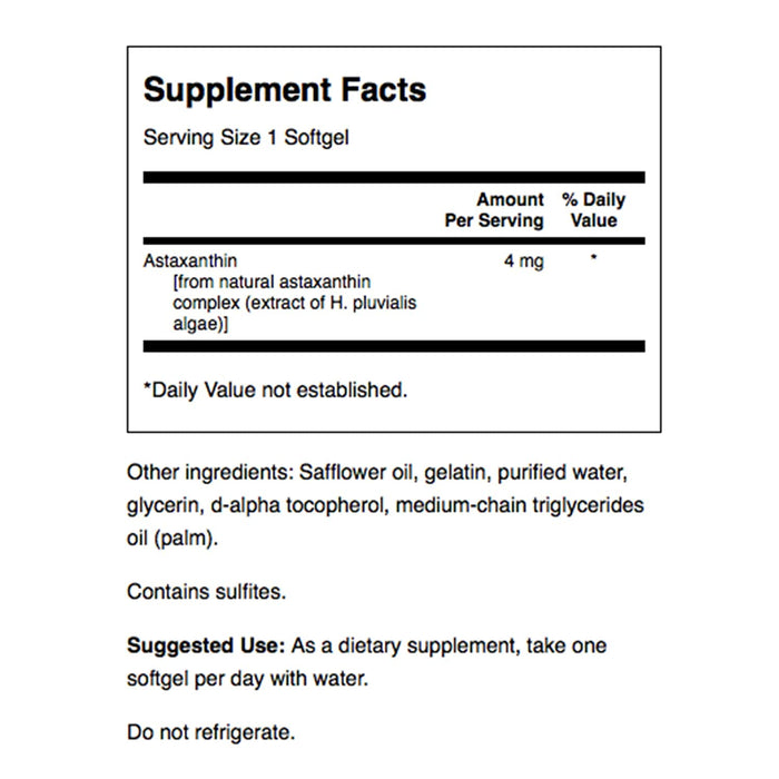 Swanson Astaxanthin, 4mg - 60 softgels | High-Quality Astaxanthin | MySupplementShop.co.uk