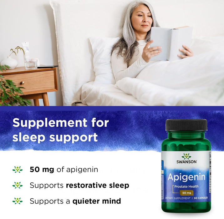 Swanson Apigenin-Bioflavonoid Supplement Natural Prostate Support-Metabolism & Nerve Health Support-Can Support Sleep & Relaxation 90 Caps, 50mg Each at MySupplementSHop.co.uk