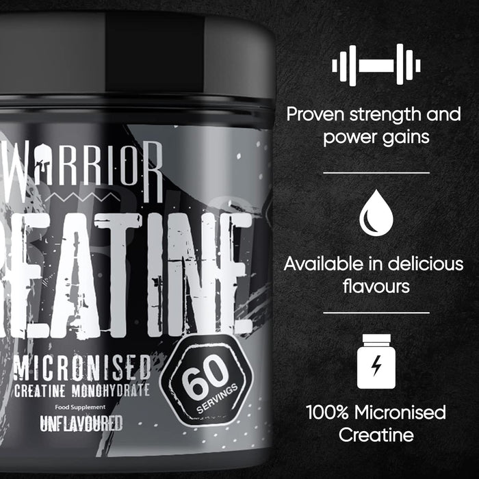 Warrior Creatine Unflavoured 300g - Creatine Powder at MySupplementShop by Warrior Supplements