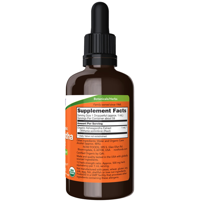 NOW Foods Ashwagandha Extract Liquid, Organic - 59 ml. | High-Quality Sports Supplements | MySupplementShop.co.uk