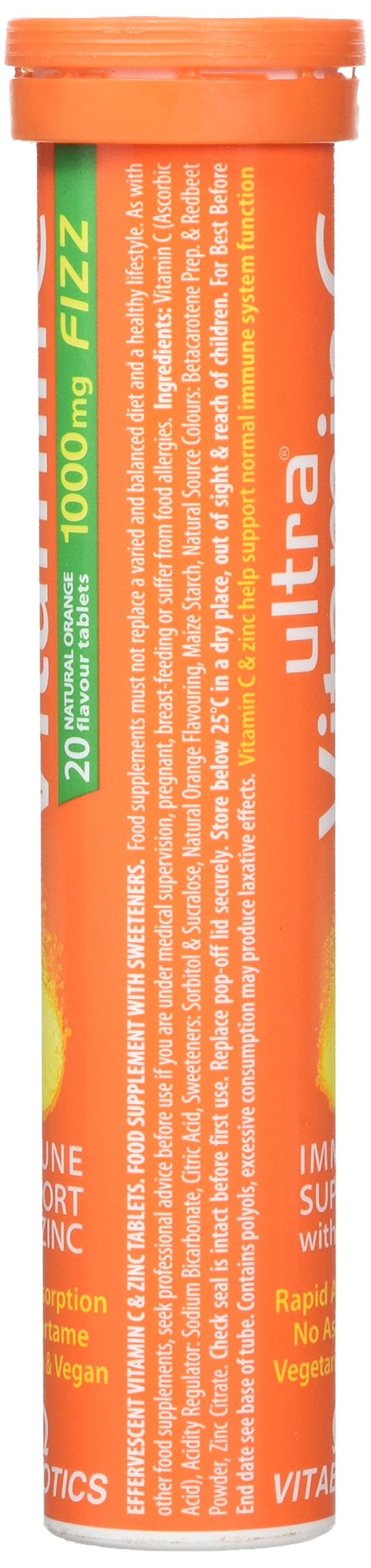 Vitabiotics Ultra Vitamin C 1000mg Fizz Natural Orange Flavour Tablets