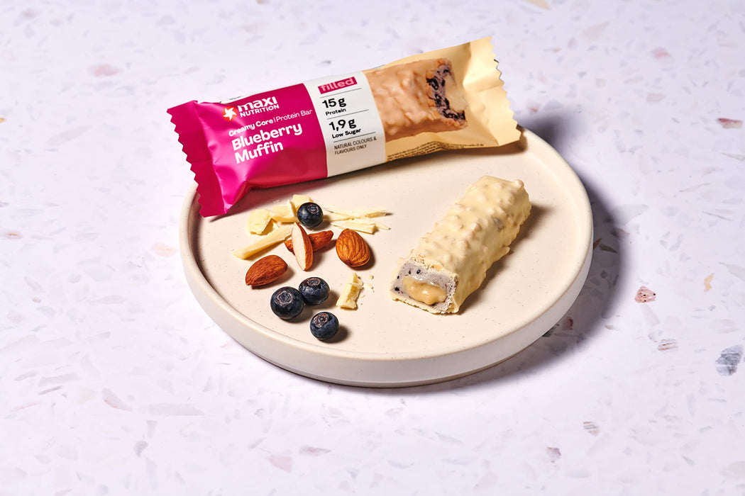 Maxi Nutrition Creamy Core Protein Bar 12 x 45g Blueberry Muffin | Premium Protein Bars at MYSUPPLEMENTSHOP.co.uk