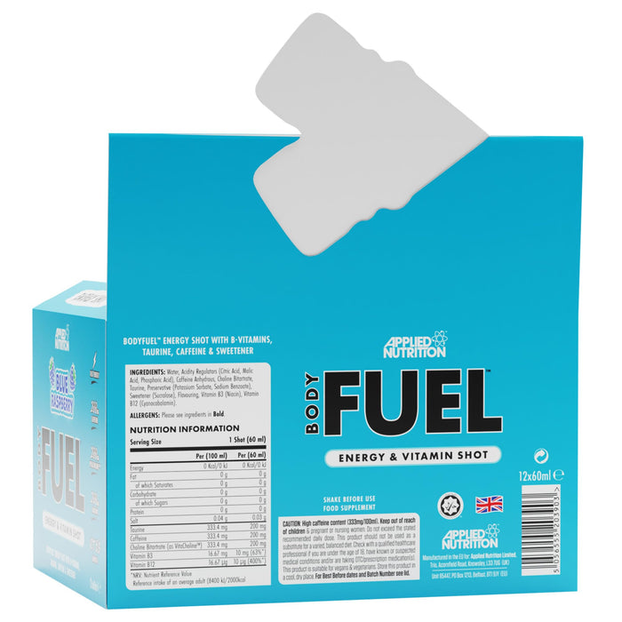 Applied Nutrition Body Fuel Energy Shots 12x60ml Blue Raspberry - Energy Drinks at MySupplementShop by Applied Nutrition