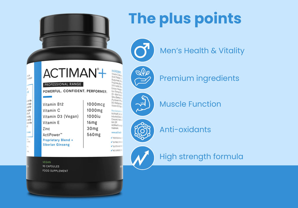 ActiMan+ Holistic Blend - 90 vegan caps | High-Quality Combination Multivitamins & Minerals | MySupplementShop.co.uk