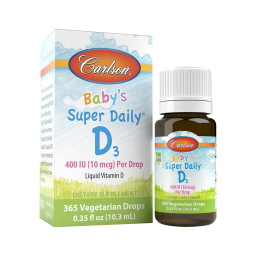 Carlson Labs Baby&#039;s Super Daily D3, 400 IU - 10 ml. - Health and Wellbeing at MySupplementShop by Carlson Labs