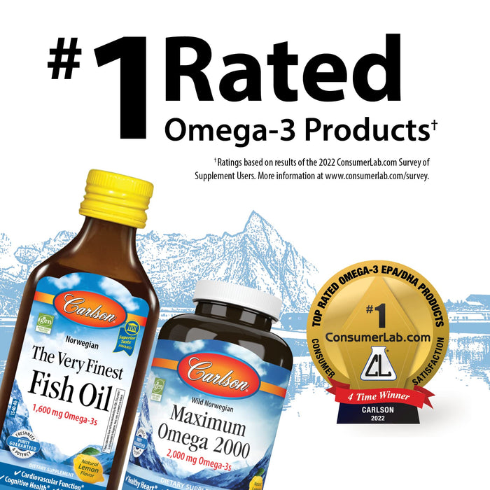 Carlson Labs Kid's The Very Finest Fish Oil, 800mg Natural Mixed Berry - 200 ml. | High-Quality Fish Oils | MySupplementShop.co.uk