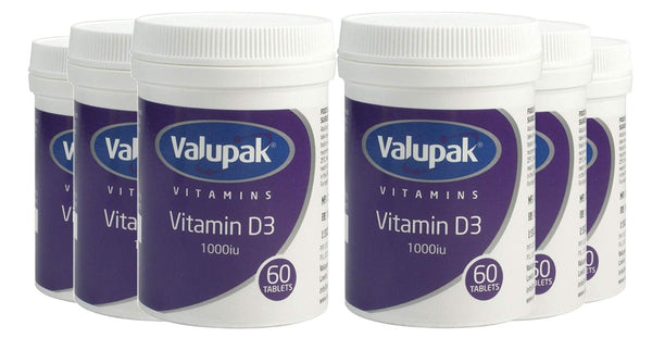 Valupak Vitamin D3 Tablets 1000Iu 6 Pack