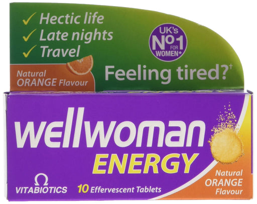 Vitabiotics Wellwoman Energy Natural Orange Flavour Effervescent Tablets