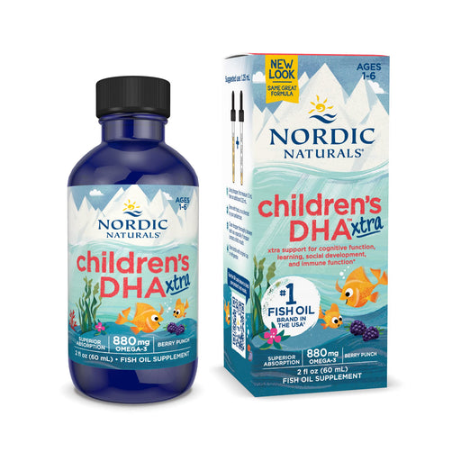 Nordic Naturals Children's DHA Xtra, 880mg (Berry Punch) - 60 ml. | High-Quality DHA | MySupplementShop.co.uk