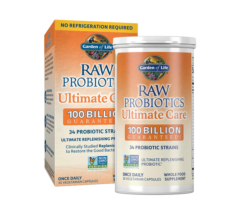 Garden of Life Raw Probiotics Ultimate Care - 30 vcaps | High-Quality Bacterial Cultures | MySupplementShop.co.uk