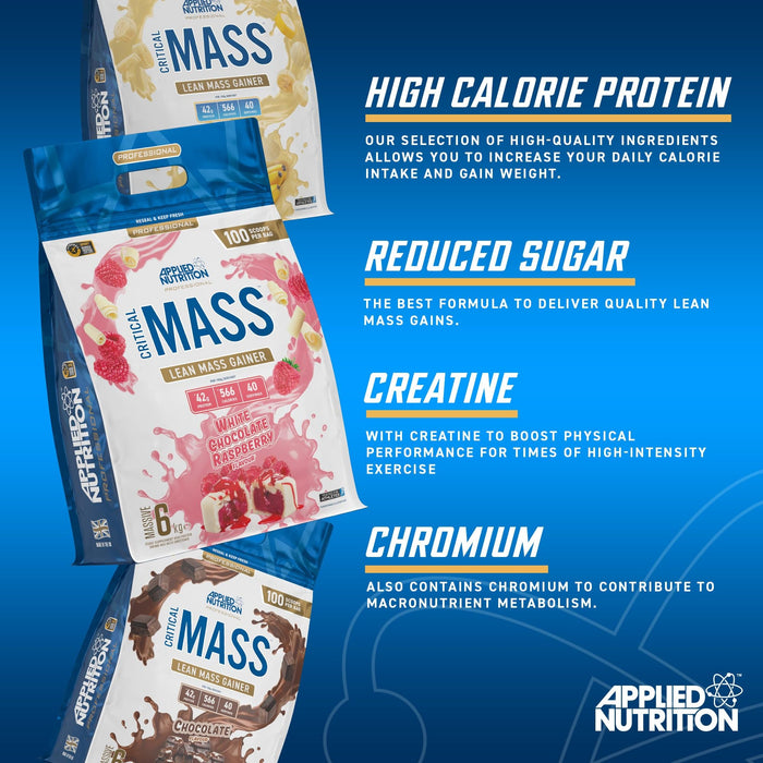 Applied Nutrition Critical Mass Professional, White Chocolate & Raspberry 6kg - Weight Gainers & Carbs at MySupplementShop by Applied Nutrition