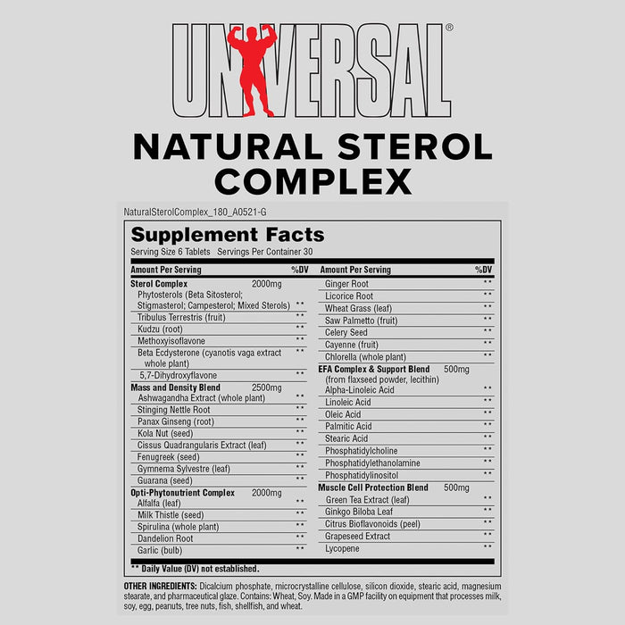 Universal Nutrition Natural Sterol Complex - 180 tablets - Natural Testosterone Support at MySupplementShop by Universal Nutrition