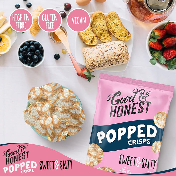 Good & Honest Popped Crisps - The Guilt-Free Snack You’ll Love 8 x 85g