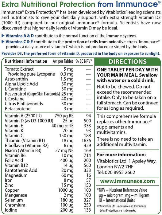 Vitabiotics Immunace Extra Protection Tablets 