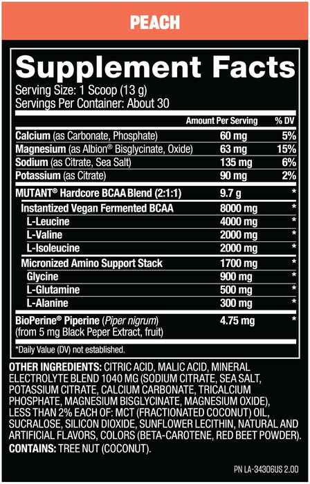 Mutant Hardcore BCAA 390g