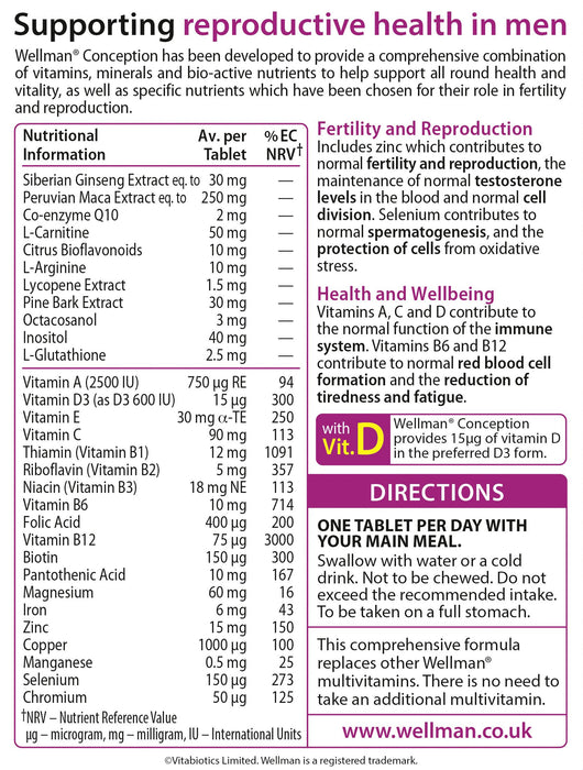 Vitabiotics Wellman Conception Tablets 