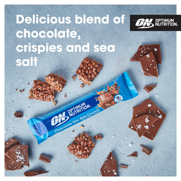 Optimum Nutrition Crunch Bar 12x55g Choc Sea Salt cheapest price with MYSUPPLEMENTSHOP.co.uk