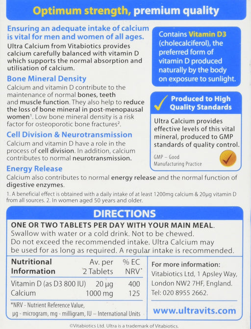 Vitabiotics Ultra Calcium & Vitamin D Tablets