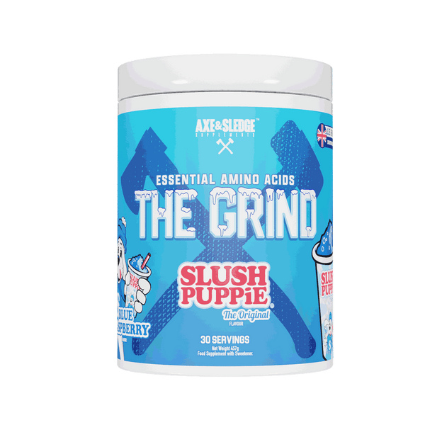 Axe & Sledge Supplements The Grind 457g - SLUSH PUPPiE Blue Raspberry - BCAA Supplement at MySupplementShop by Axe & Sledge Supplements