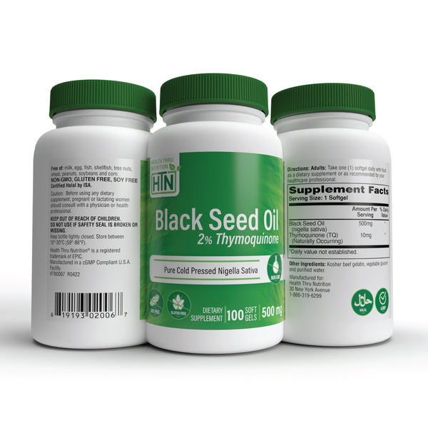 Health Thru Nutrition Black Seed Oil, 500mg - 360 softgels