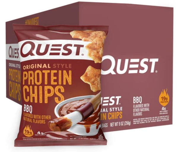 Quest Protein Chips 8x32g - BBQ - Sports Nutrition at MySupplementShop by Quest