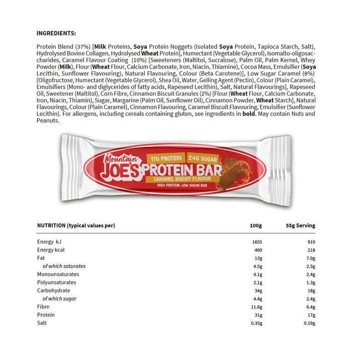 Mountain Joe's Protein Bar 12x55g - Protein Bars at MySupplementShop by Mountain Joe's