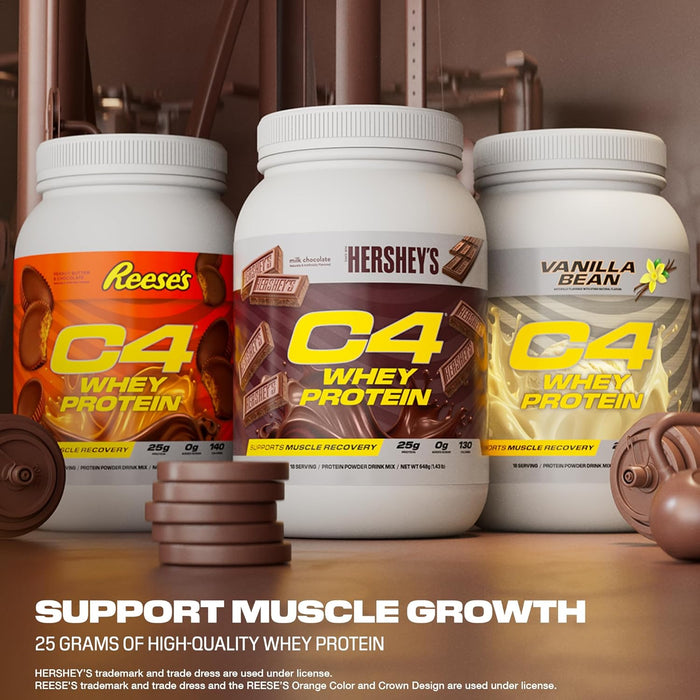 Cellucor C4 Whey Protein | Premium Post-Workout Shake | Hershey’s, Reese’s, Vanilla Bean