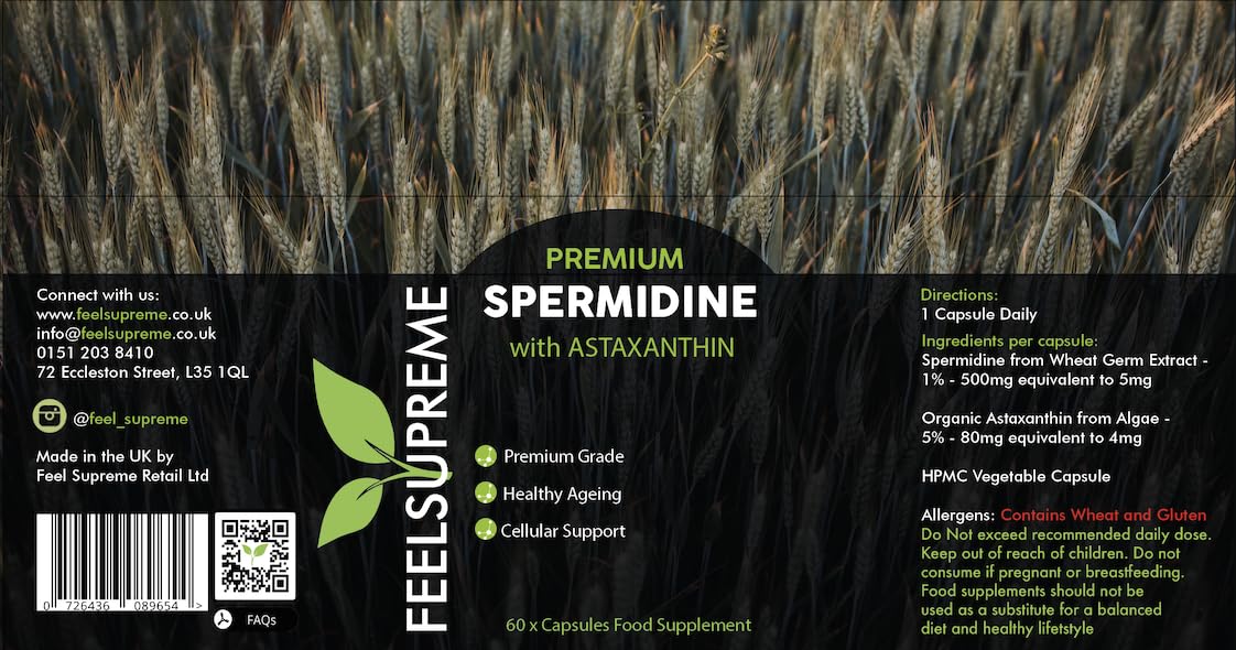 Feel Supreme Premium Spermidine & Astaxanthin Complex 60 Caps