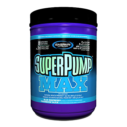 Gaspari Nutrition SuperPump MAX 640 g Blue Raspberry Pre-Workout Drink Powder