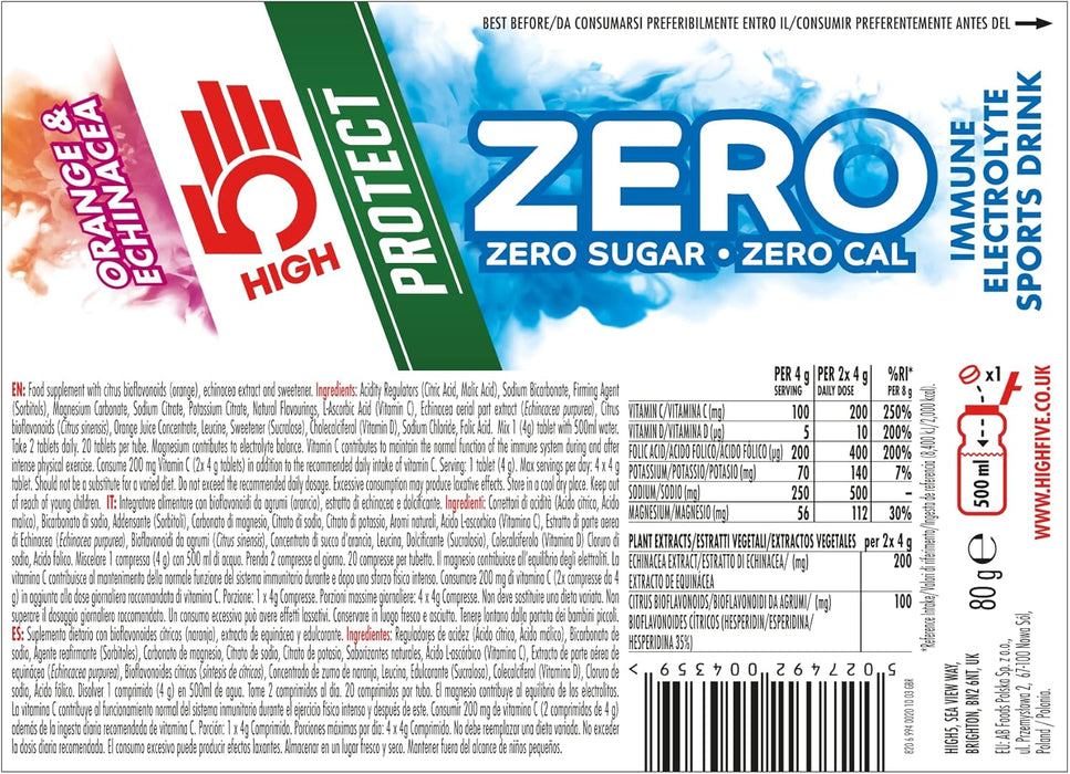 HIGH5 ZERO Protect 8x20 Tabs Orange &amp; Echinacea