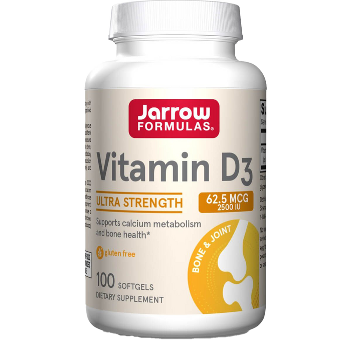 Jarrow Formulas Vitamin D3 62.5 mcg (2500 IU) 100 Softgels