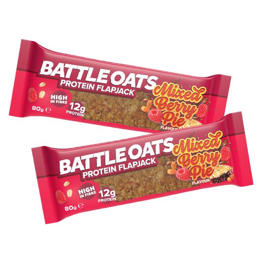 Battle Snacks Oats Protein Flapjack 12x80g Mixed Berry Pie | High-Quality Health Foods | MySupplementShop.co.uk