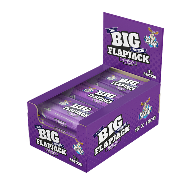 Muscle Moose Big Protein Flapjack - 12x100g / Chocolate - Protein Flapjacks