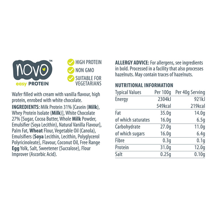 Novo Nutrition Novo Protein Wafer Bar 12x40g