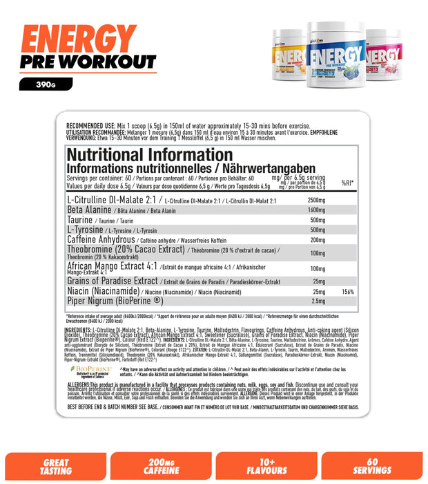 Per4m Energy Pre Workout 390g