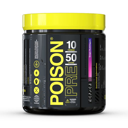 Poison Pre 375g Grape Bubblegum - Pre Workout at MySupplementShop by Poison