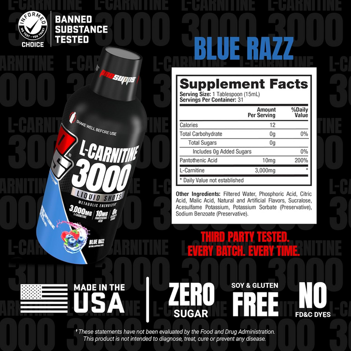Pro Supps L-Carnitine 3000 Blue Razz 473ml